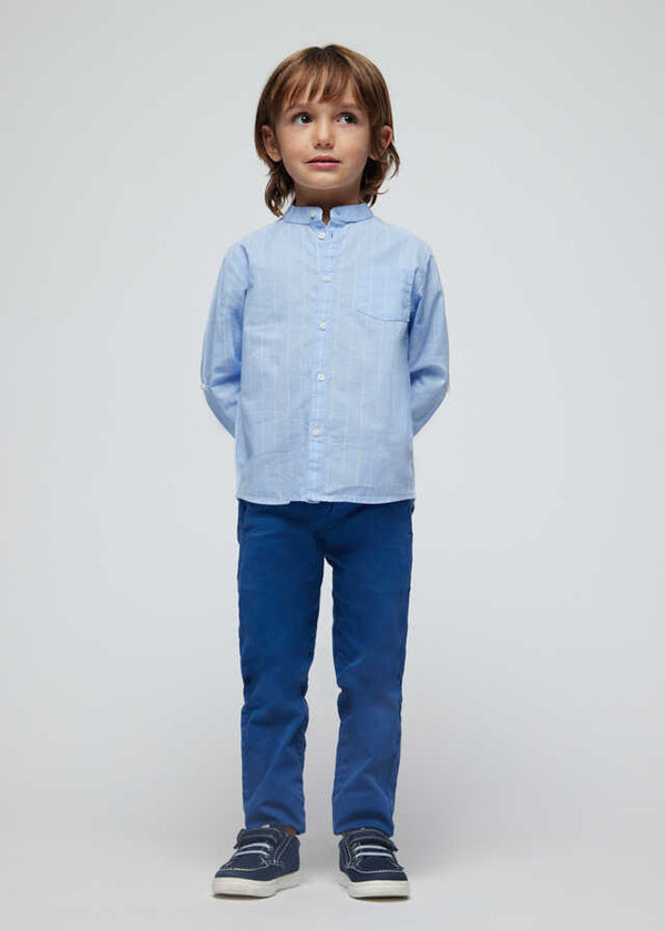 Camisa m/l cuello mao rayas