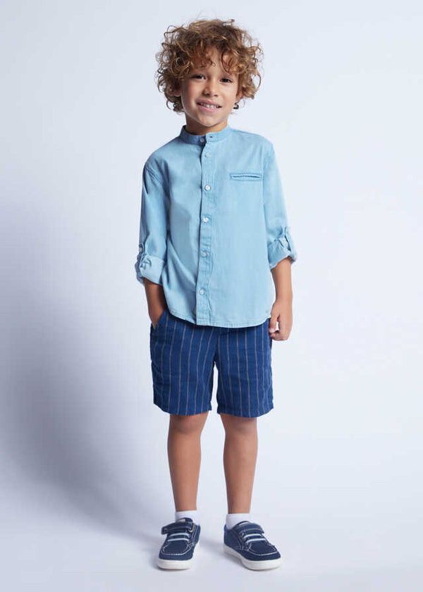 Camisa m/l denim c/mao