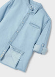 Camisa m/l denim c/mao