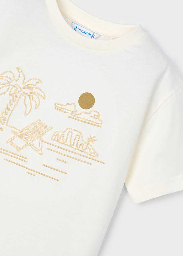 Camiseta m/c bordado