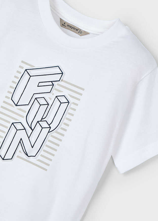 Camiseta m/c embossed "fun"