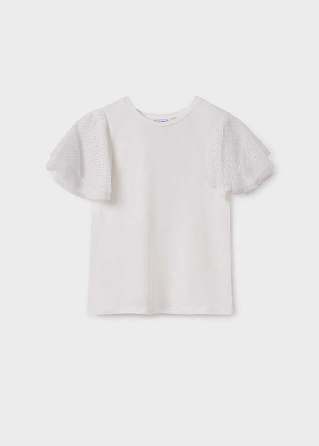 Camiseta m/c mangas tul