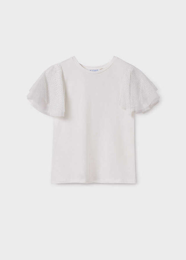 Camiseta m/c mangas tul