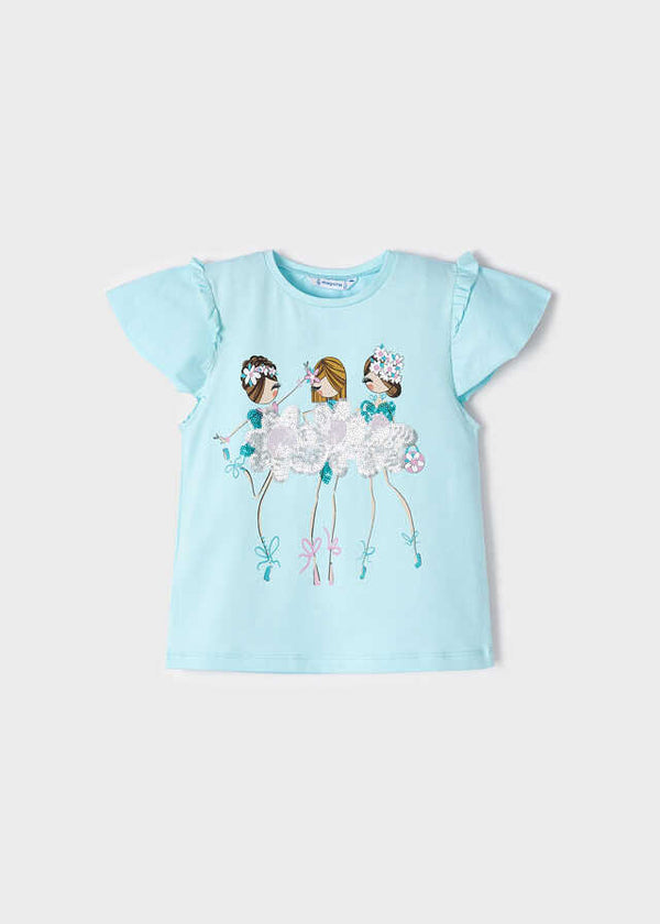 Camiseta m/c niña flor