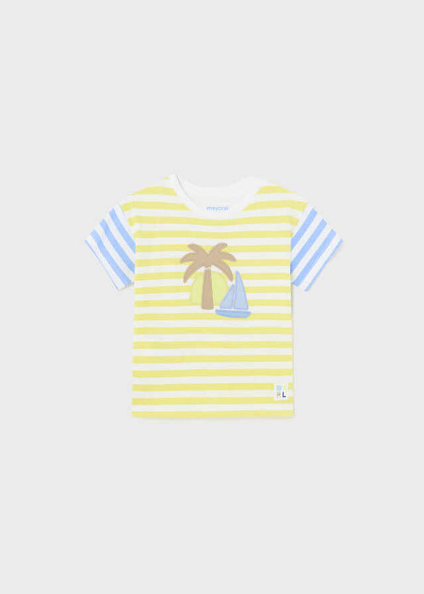 Camiseta m/c rayas combinadas