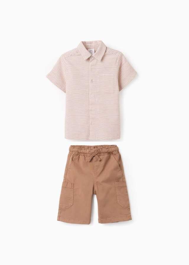 CONJ. SHIRT Y SHORT EMBROIDERY LINEN