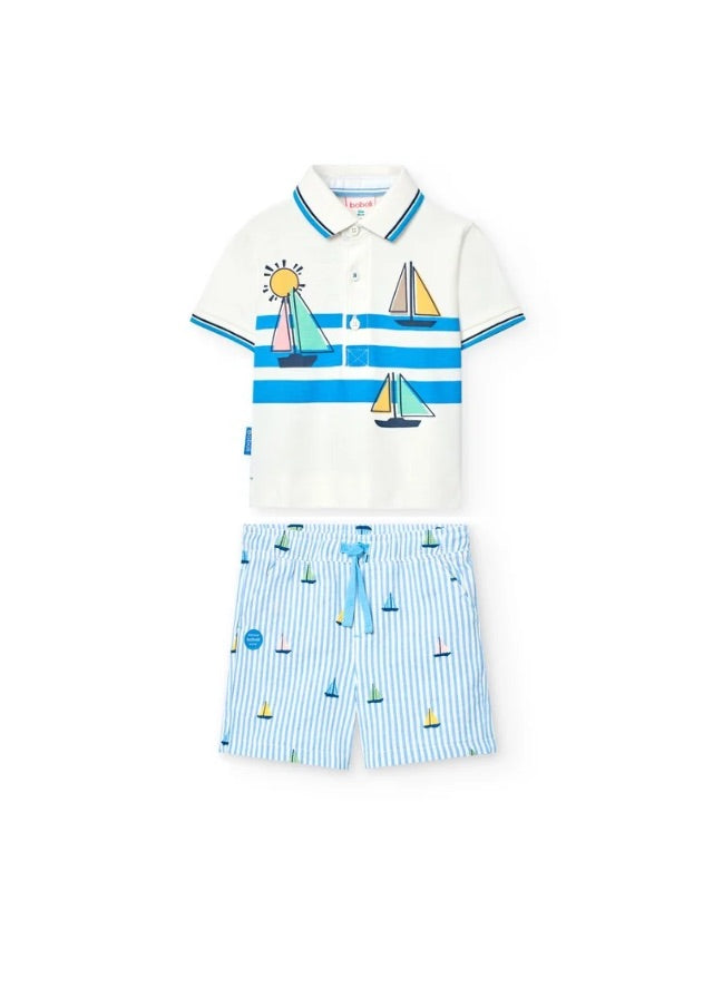 Conj. Polo Piqué Y Bermudas Popelin