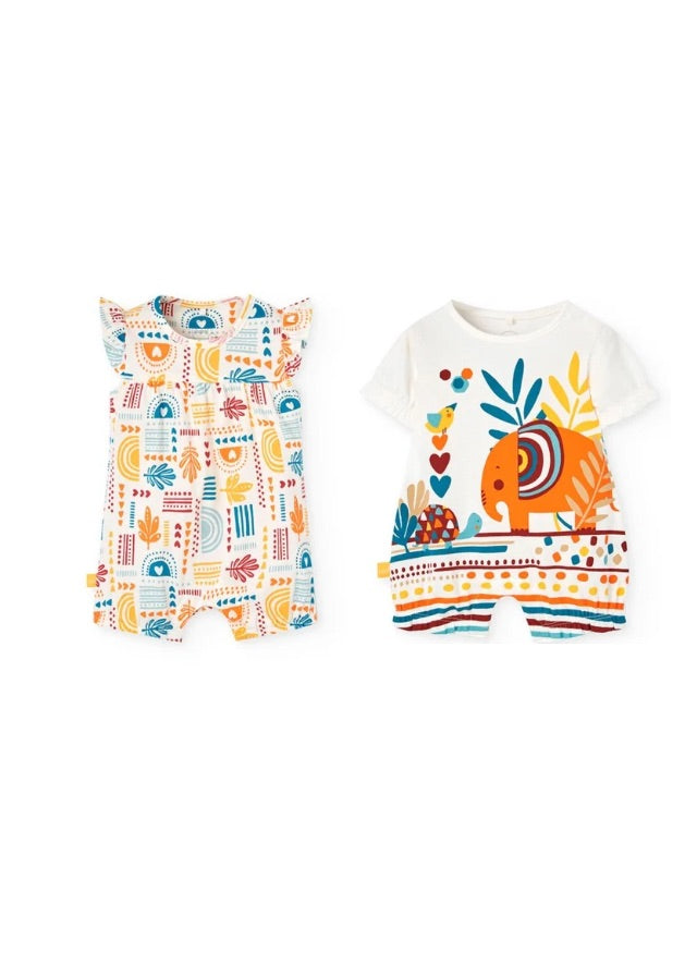 Set 2 Peleles Punto Y Estampado