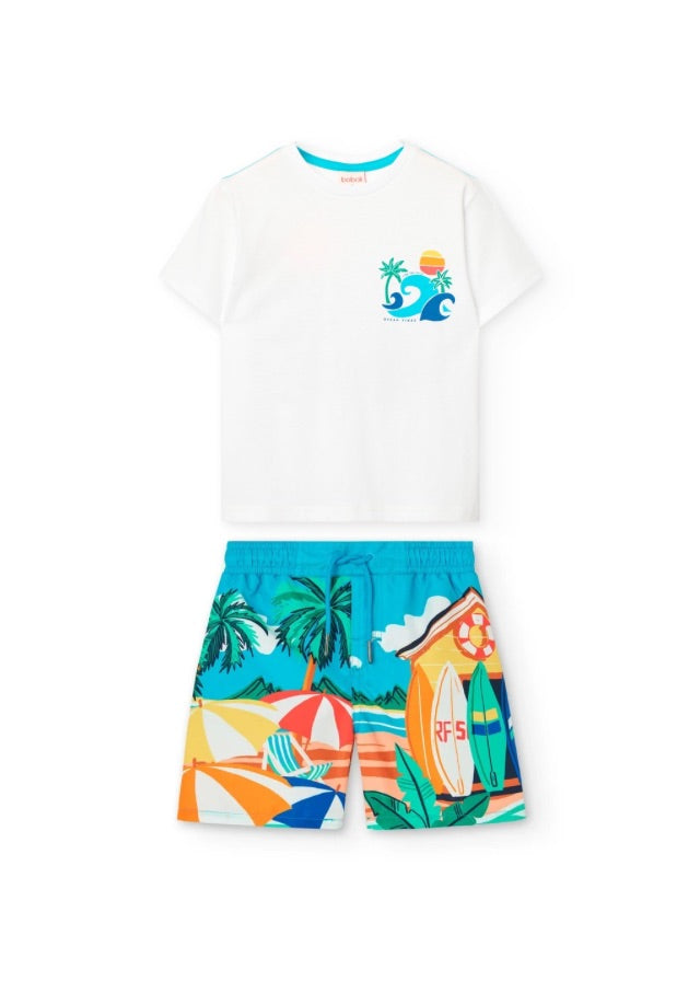 Conj. Camiseta Punto Y Bañador De Tejido Reciclado