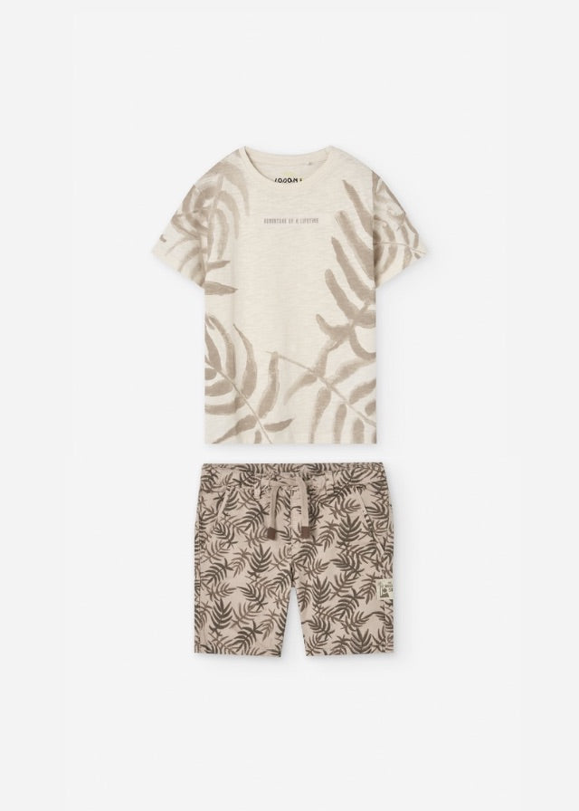 CONJ. TSHIRT JERSEY Y SHORT TWILL AOP