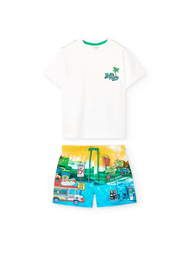 Conj. Camiseta Punto Y Bañador Tejido Reciclado