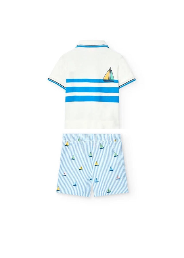 Conj. Polo Piqué Y Bermudas Popelin