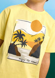 Conj. 3 pcs Camiseta tirantes con Camiseta m/c paisaje y Bañador bermuda