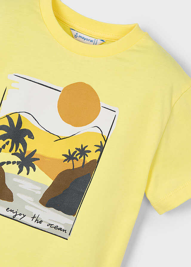 Conj. 3 pcs Camiseta tirantes con Camiseta m/c paisaje y Bañador bermuda