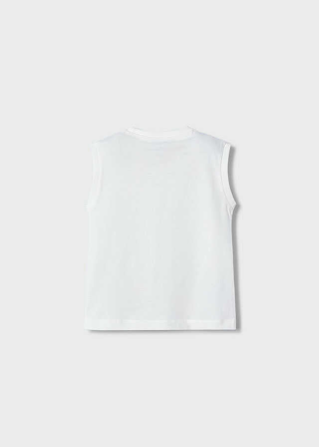 Conj. 3 pcs Camiseta tirantes con Camiseta m/c paisaje y Bañador bermuda