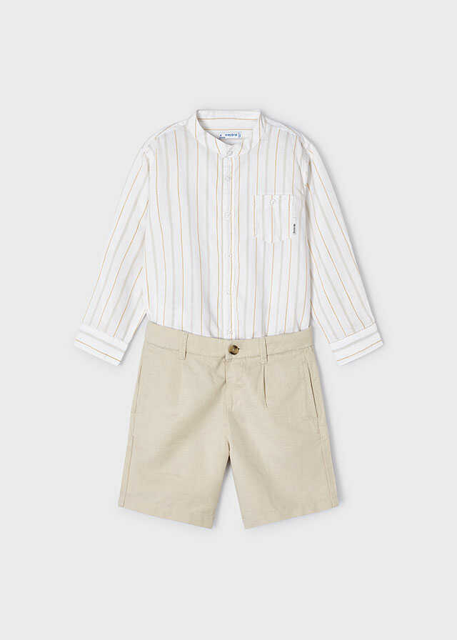 Conj. bermuda camisa m/l c/ma