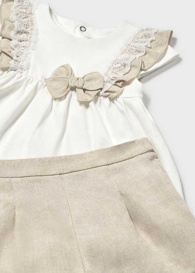 Conj. bermuda combinado lino