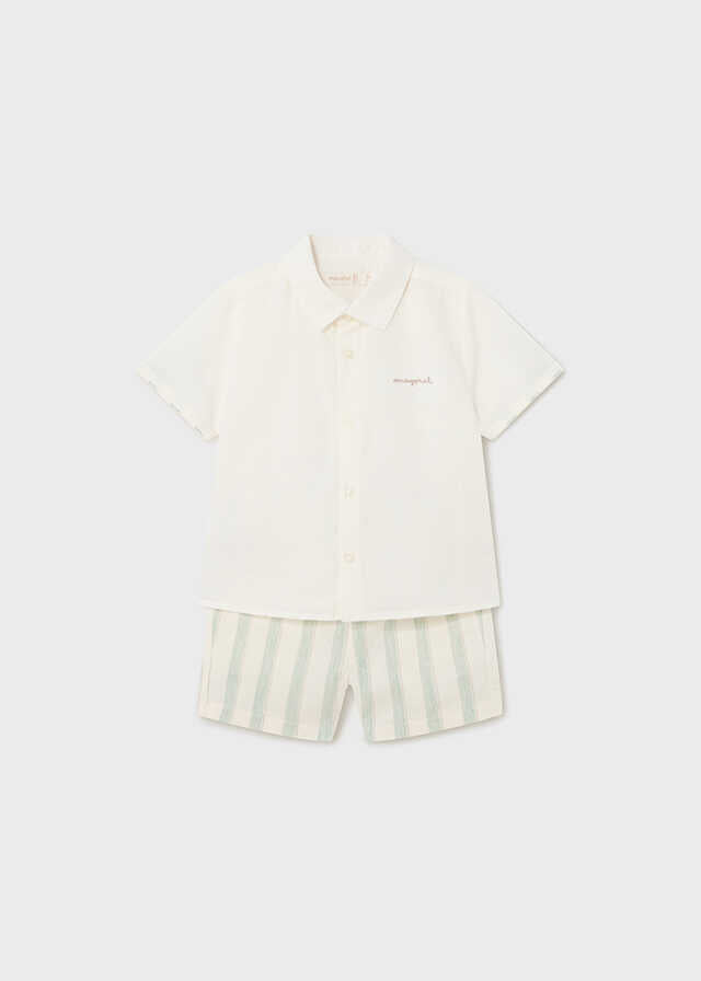 Conj. bermuda lino vestir