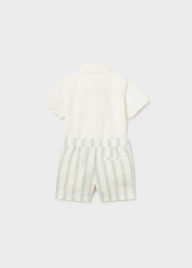 Conj. bermuda lino vestir