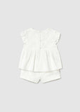 Conj. bermuda tul bordado