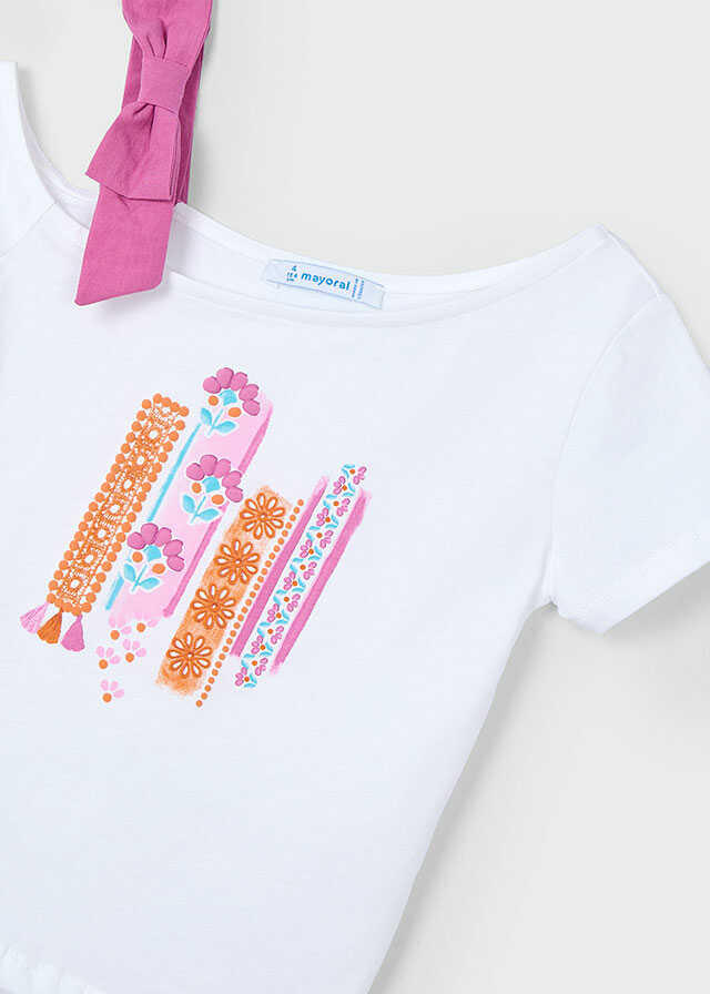 Conj. Camiseta mc asimetrica y Falda pantalon hebilla