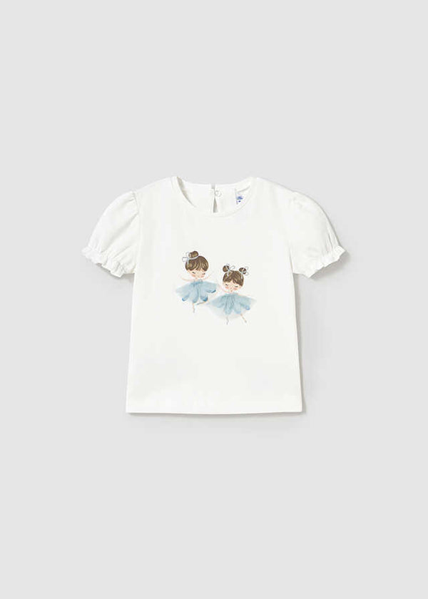 Conj. Camiseta m/c vestir y Falda tul plisado