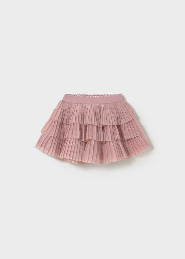 Conj. Camiseta m/c vestir y Falda tul plisado