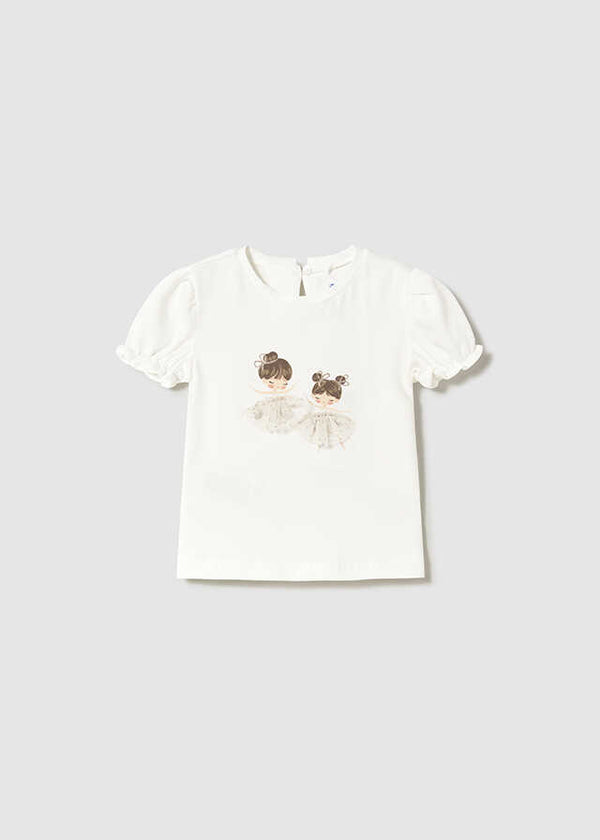 Conj. Camiseta m/c vestir y Falda tul plisado