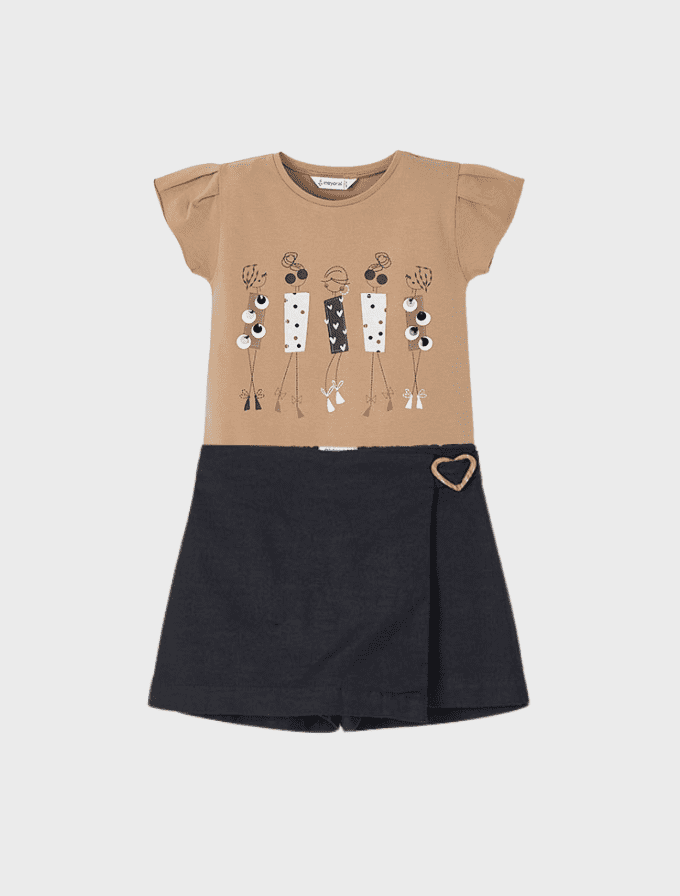 Conj. Camiseta m/c y Falda pantalon hebilla