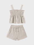 Conj. Camiseta tirantes rayas y Pantalon corto punto