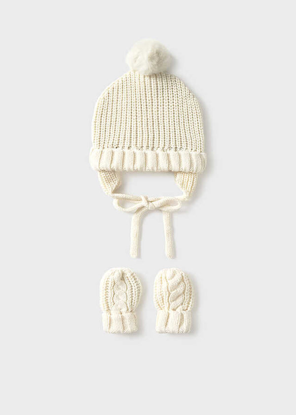 Conj. gorro manoplas tricot