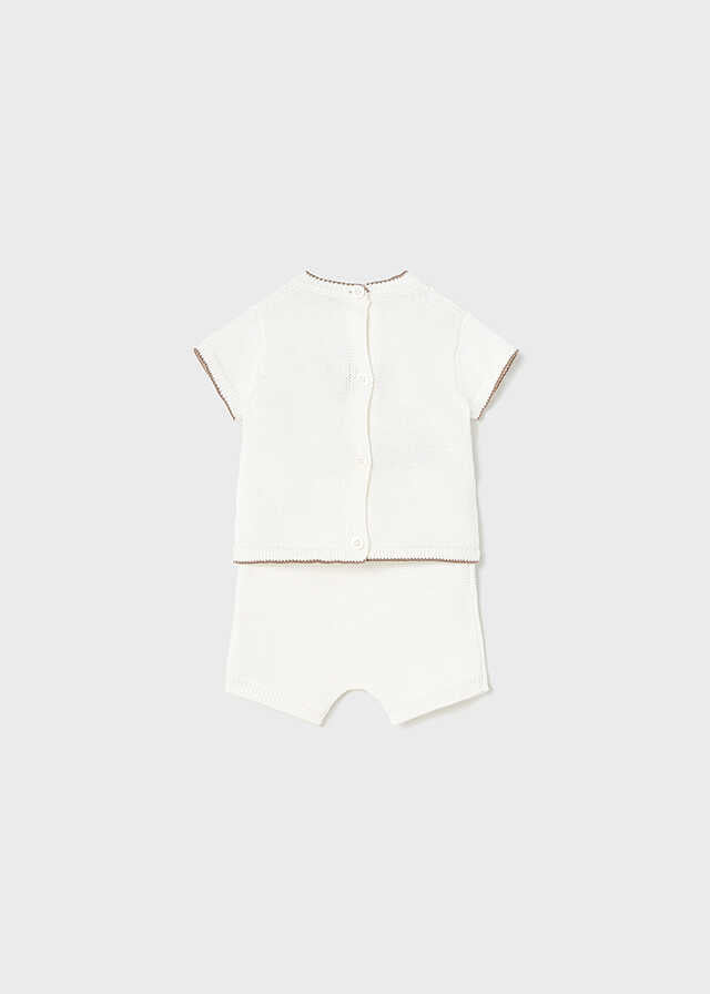 Conj. pantalón corto tricot