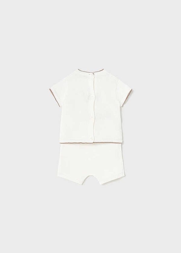 Conj. pantalón corto tricot