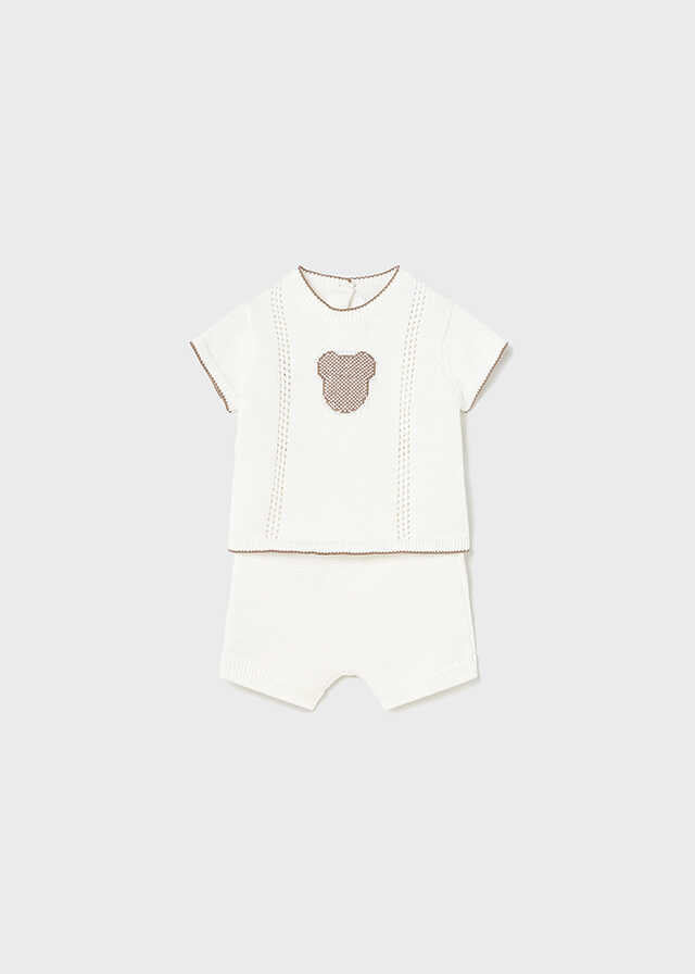 Conj. pantalón corto tricot