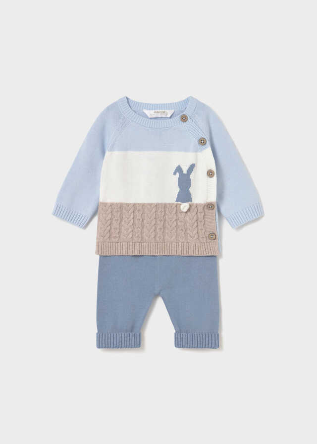 Conj. pantalon largo tricot
