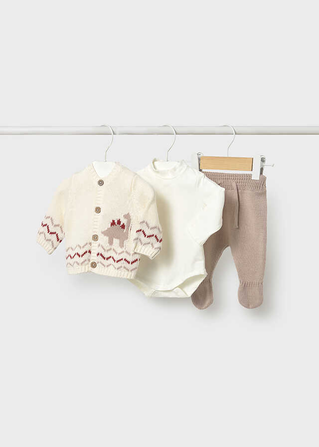 Conj. polaina 3 piezas tricot