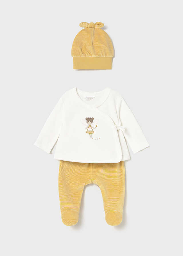 Conj. polaina gorro tundosado