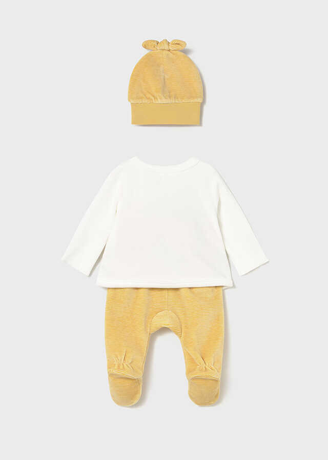 Conj. polaina gorro tundosado