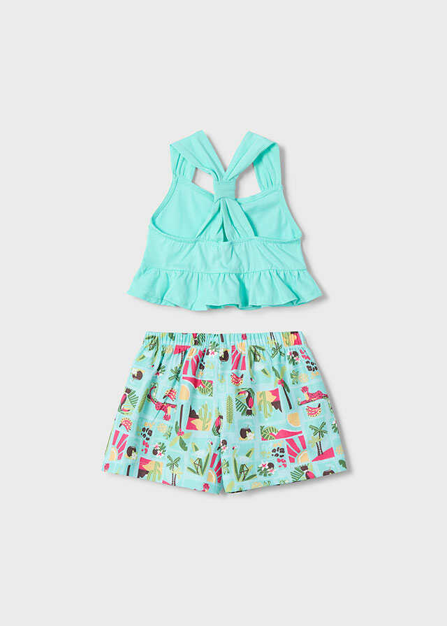 Conj. short punto crepe