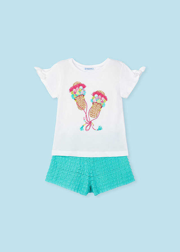Conj. short volantes