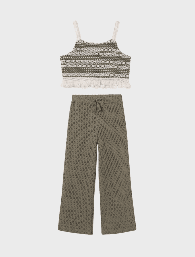 Conj. Top crochet y Pantalon largo punto calado