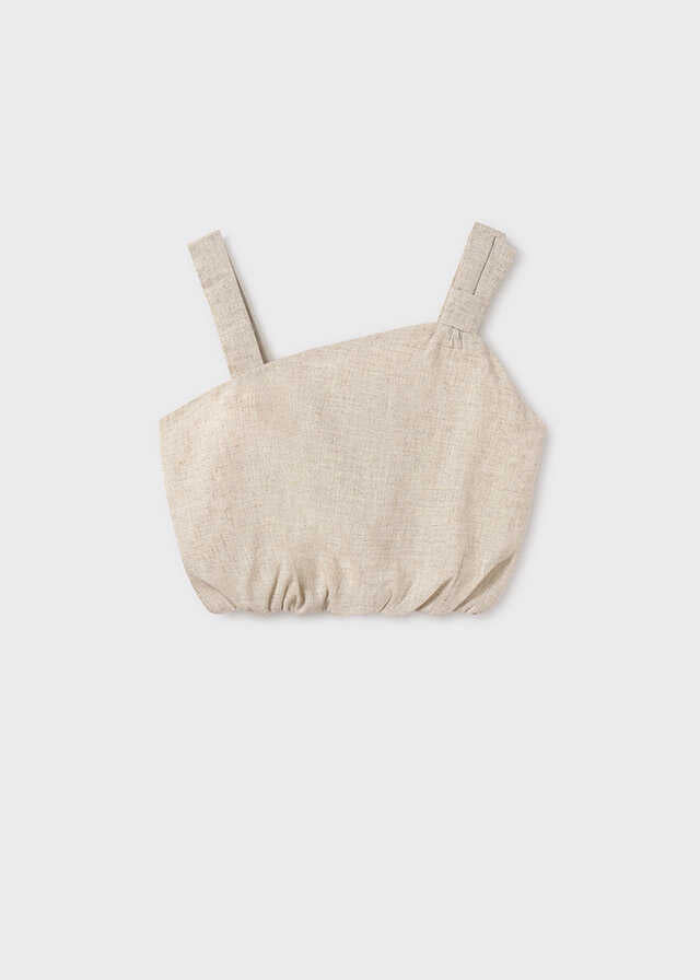 Conj. Top lazo asimetrico y Falda pantalon arandela