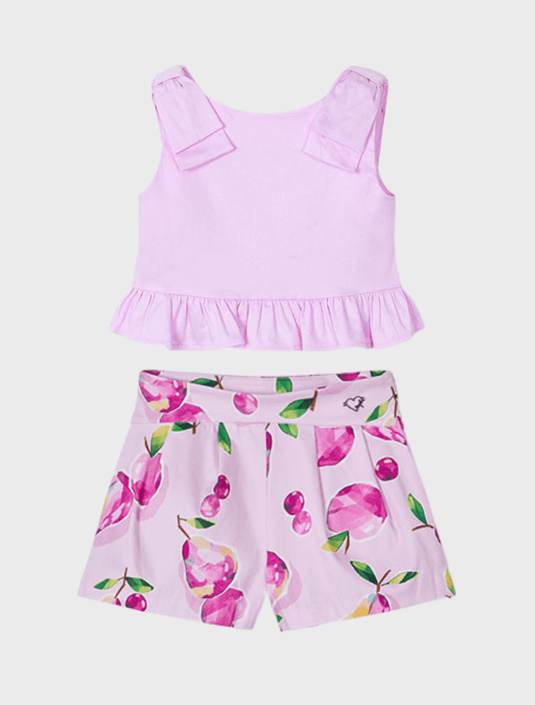 Conj. Top peplum y Falda pantalon estampado