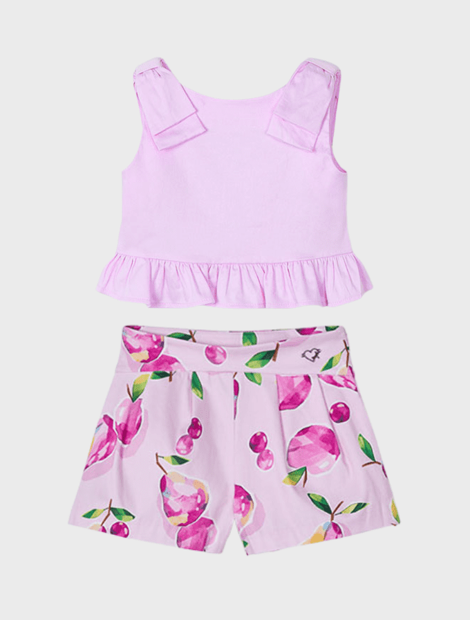 Conj. Top peplum y Falda pantalon estampado