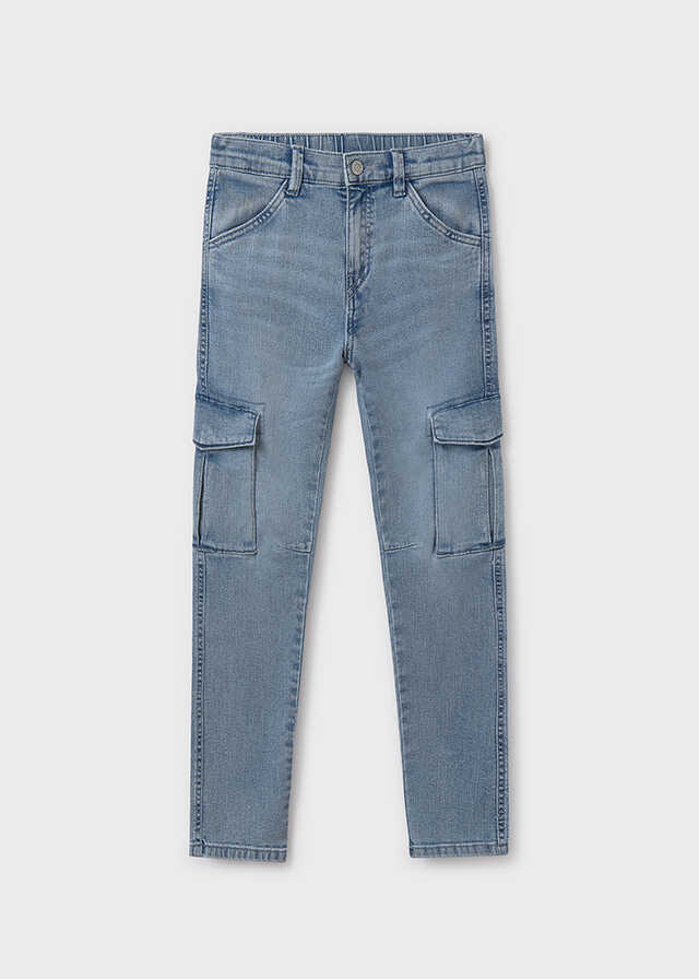 Pantalon denim cargo