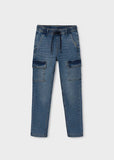 Pantalon denim jogger cargo