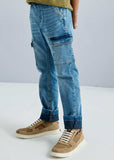 Pantalon denim jogger cargo