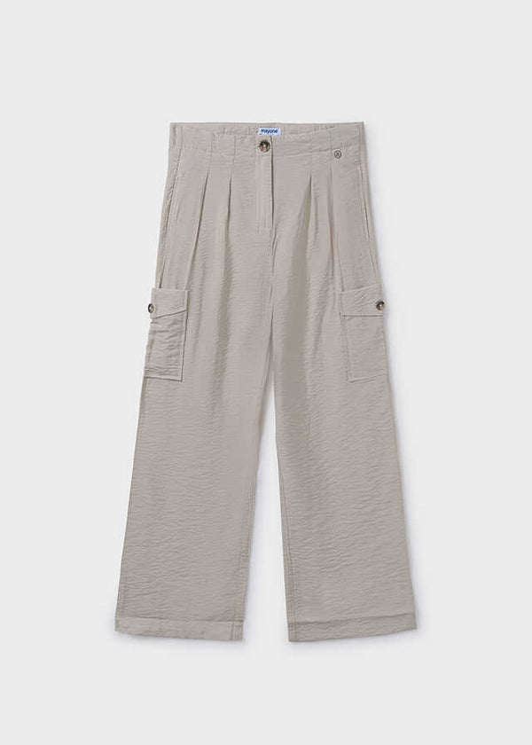 Pantalon largo fluido cargo