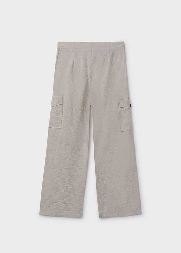 Pantalon largo fluido cargo