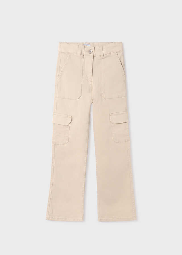 Pantalon largo sarga